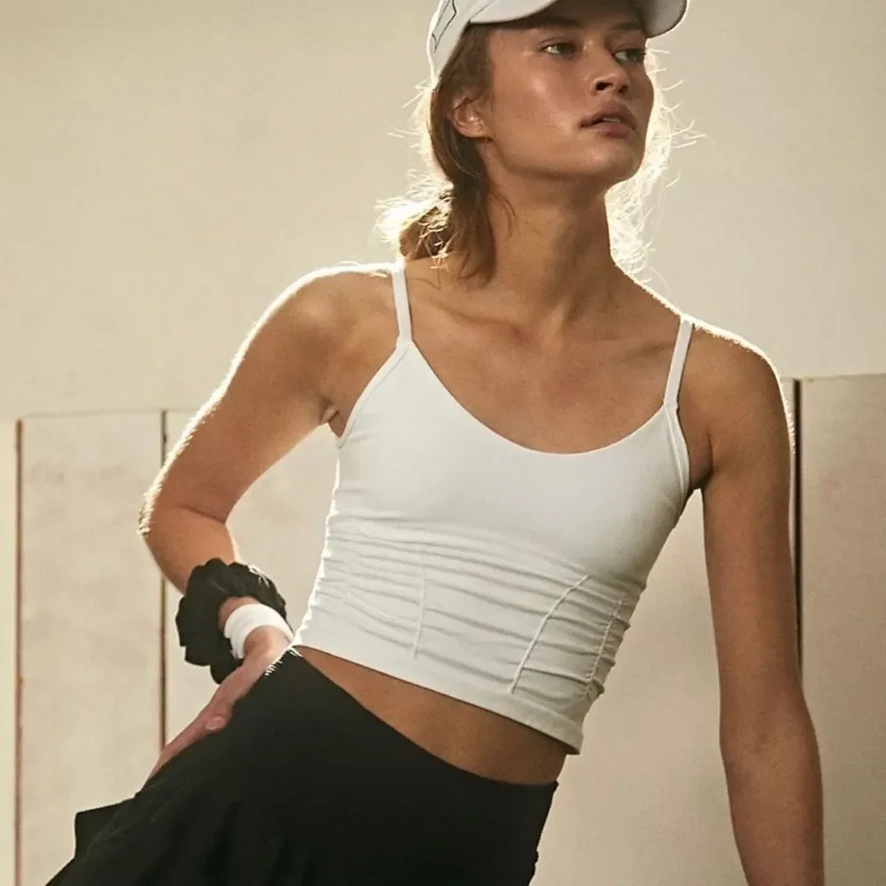 Free People Movement Good Karma Ruched Crop Tank